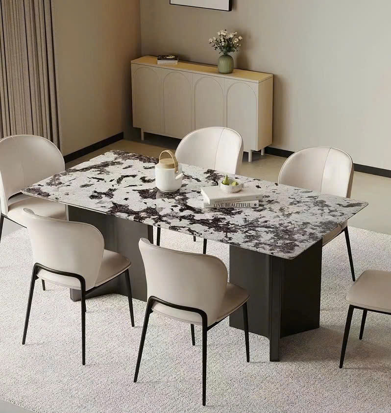 Bàn Ăn Mặt Đá 6 Ghế 2474S