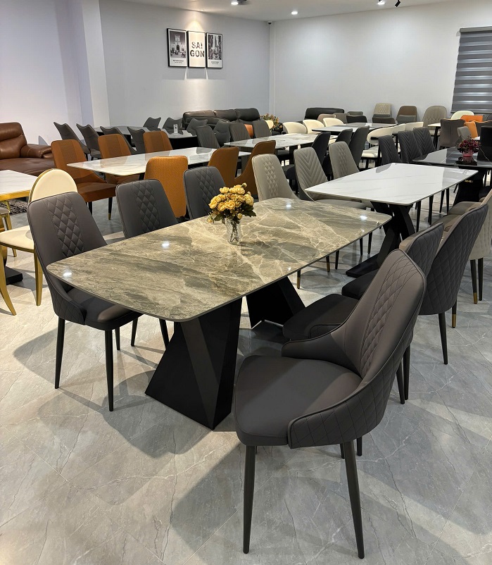 Bàn Ăn Mặt Đá 6 Ghế Hiện Đại 2666S