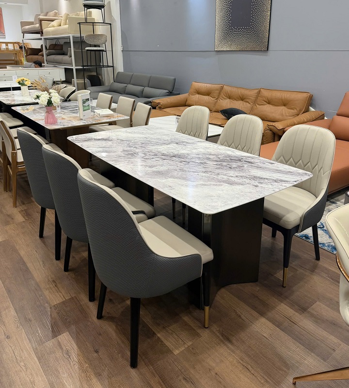 Bàn Ăn Mặt Đá 6 Ghế Sang Trọng 2884S