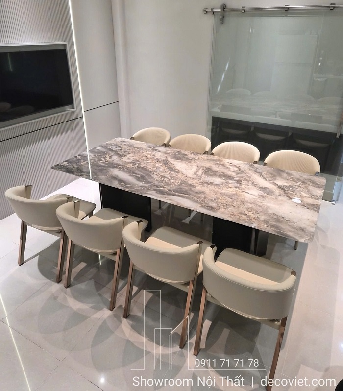 Bàn Ăn Mặt Đá 8 Ghế 2774S