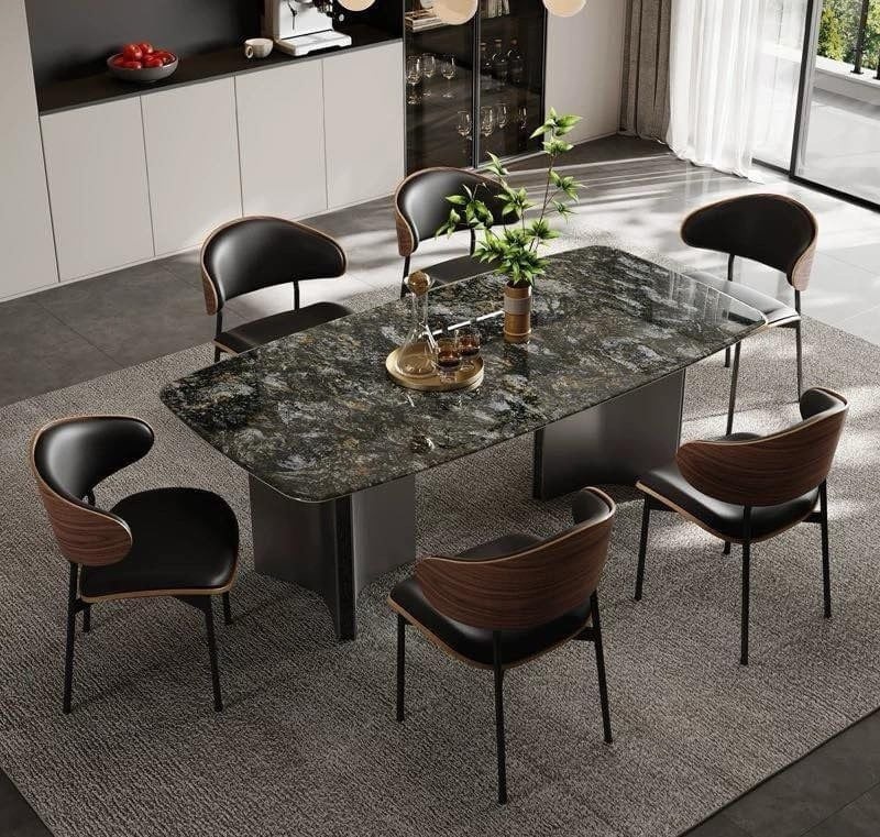 Bàn Ăn Mặt Đá Cẩm Thạch 6 Ghế 2388S