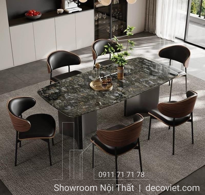 Bàn Ăn Mặt Đá Cẩm Thạch 6 Ghế 2388S