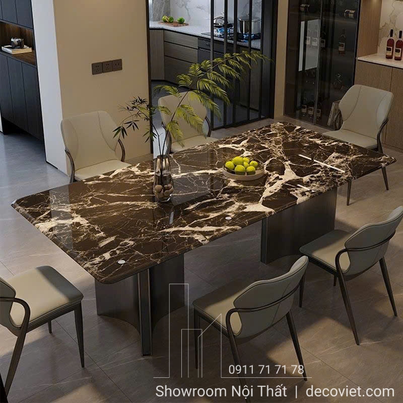 Bàn Ăn Mặt Đá Cẩm Thạch 6 Ghế 2502S