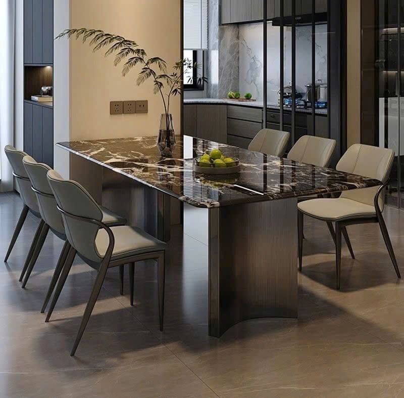 Bàn Ăn Mặt Đá Cẩm Thạch 6 Ghế 2502S