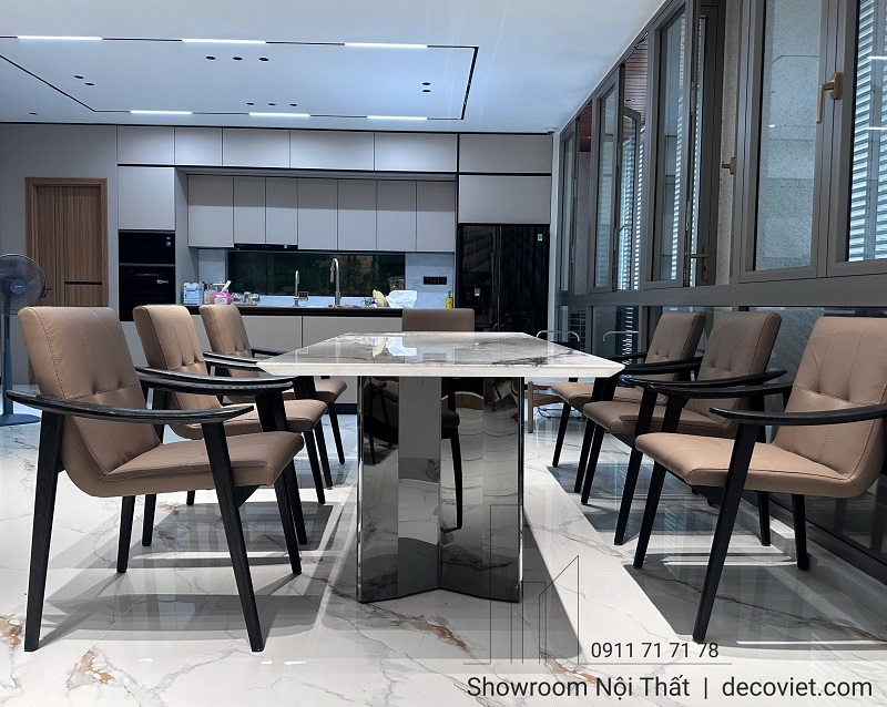Bàn Ăn Mặt Đá Cẩm Thạch 8 Ghế 2946S