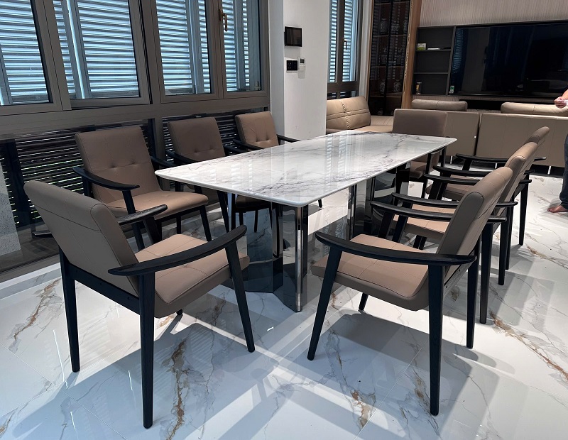 Bàn Ăn Mặt Đá Cẩm Thạch 8 Ghế 2946S