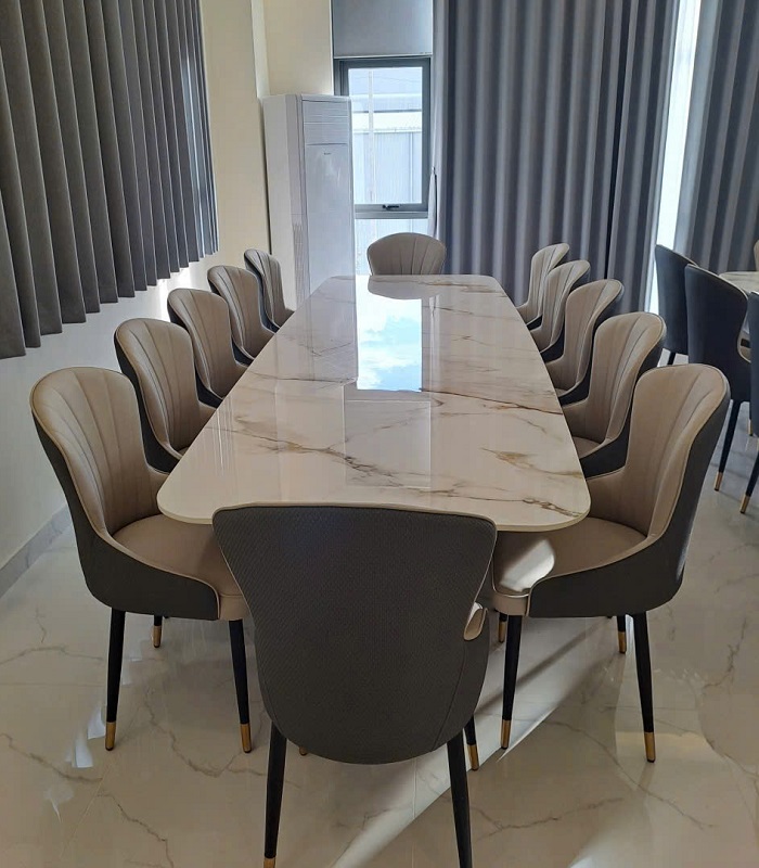 Bàn Ăn Mặt Đá Cao Cấp 12 Ghế 2738S