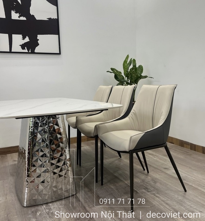 Bàn Ăn Mặt Đá Chân Inox 1569S