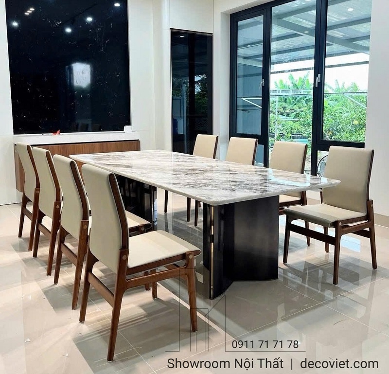 Bàn Ăn Mặt Đá Chân Inox 2754S