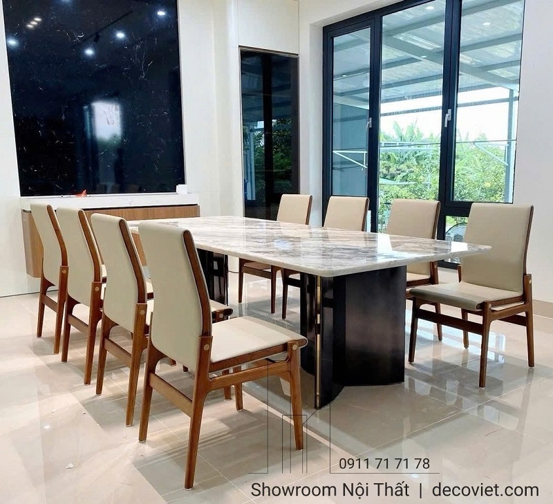 Bàn Ăn Mặt Đá Chân Inox 2754S