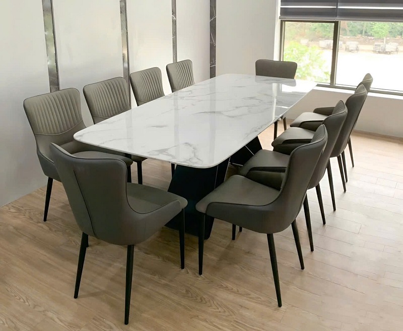 Bàn Ăn Mặt Đá Chân Sắt 10 Ghế 2512S