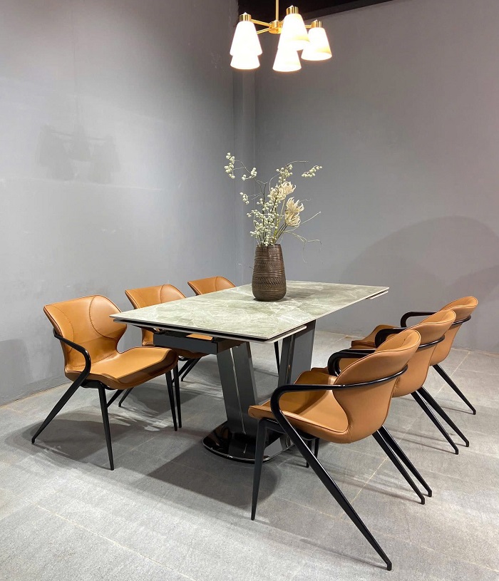 Bàn Ăn Mặt Đá Kéo Dài 2702S