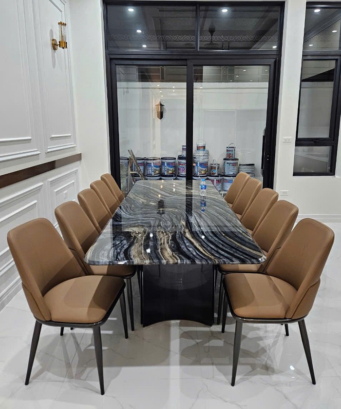 Bàn Ăn Mặt Đá Marble 10 Ghế Hiện Đại 2040S