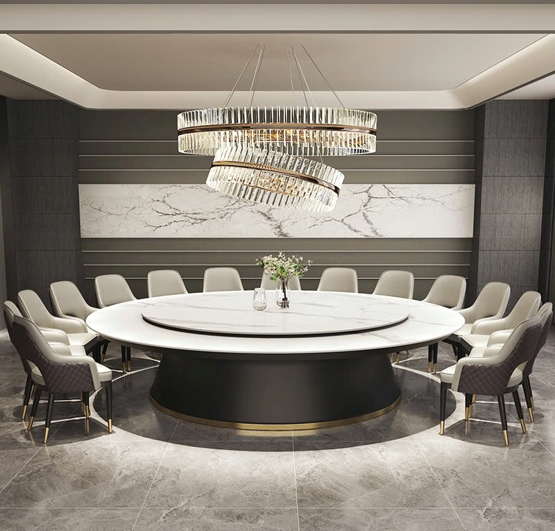 Bàn Ăn Tròn Mặt Đá 20 Ghế 2142S