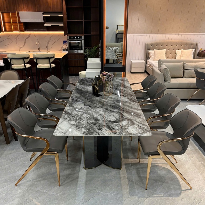 Bàn Ăn Tự Nhiên Chân Inox 2826S