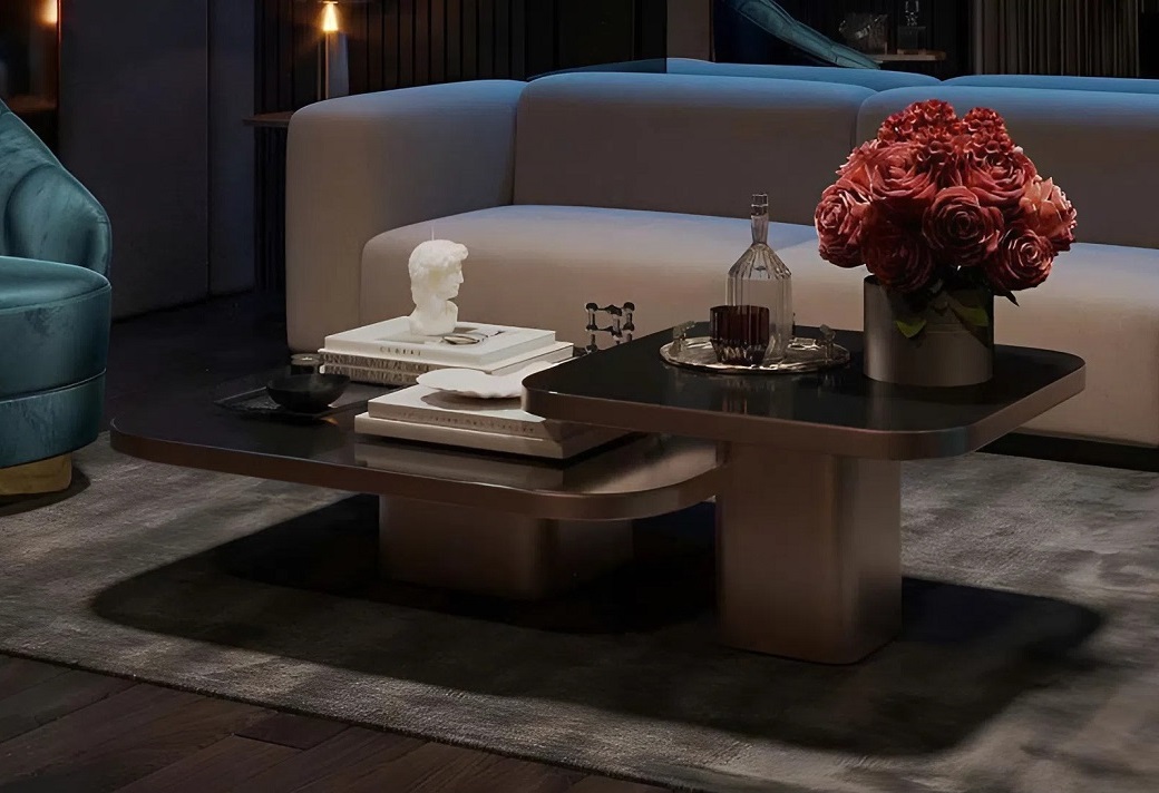 Bàn Sofa Inox Mặt Kính 446S