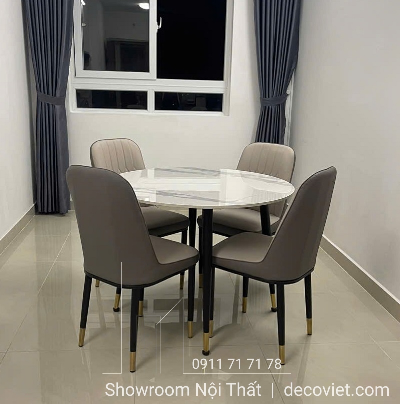 Bàn Tròn 4 Ghế Mặt Đá 1745S