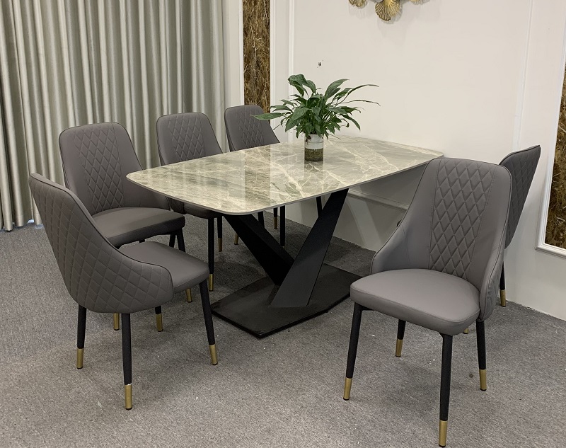 Bộ Bàn Ăn Mặt Đá 6 Ghế 820S