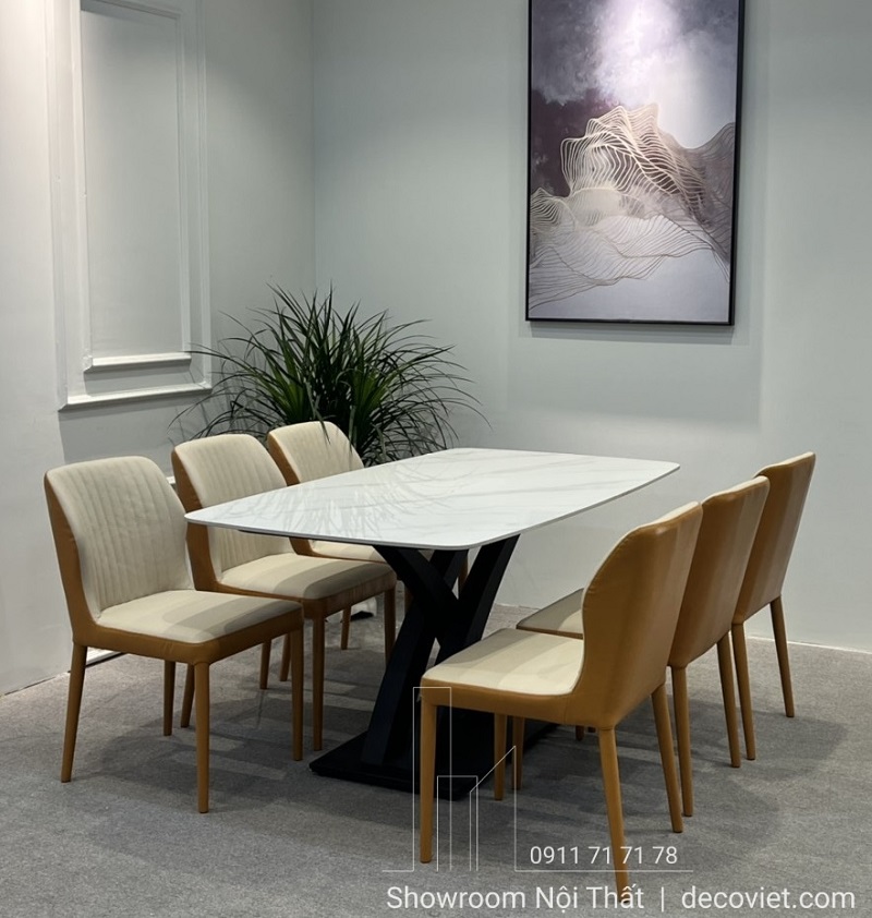 Bàn Ăn 6 Ghế Mặt Đá Ceramic 1111S