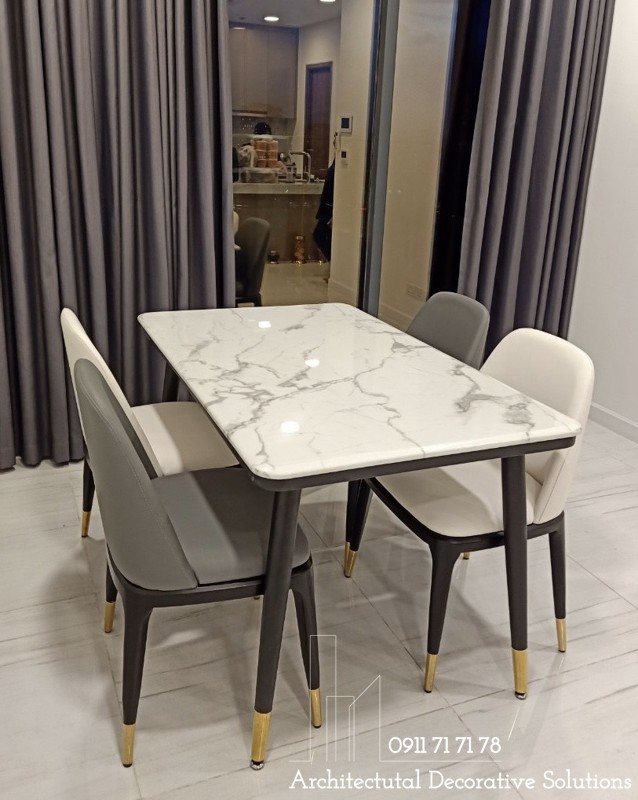 Bàn Ăn Mặt Đá 4 Ghế Giá Rẻ 491S