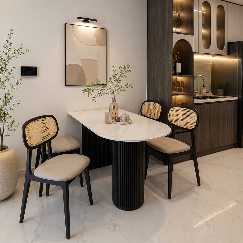 Bộ Bàn Ăn Đẹp Hiện Đại 4 Ghế 2976S