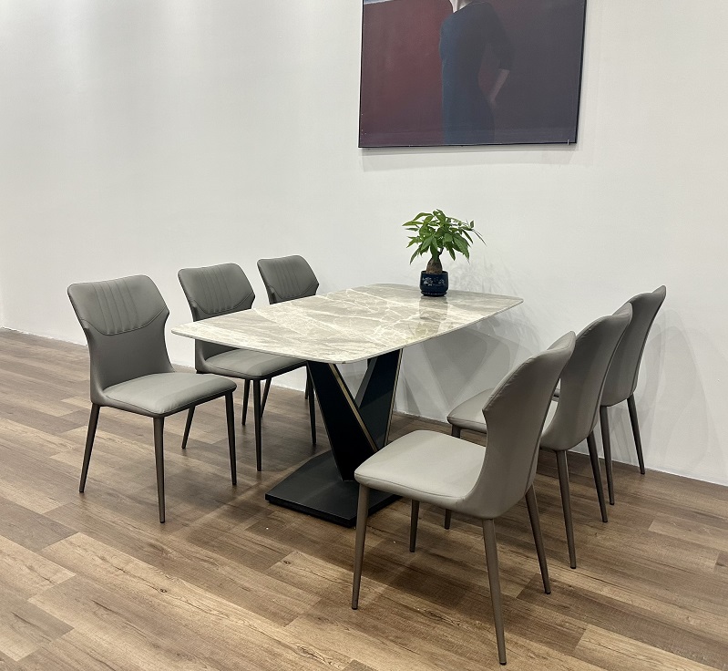 Bộ Bàn Ăn Mặt Đá 6 Ghế Giá Rẻ 2293S