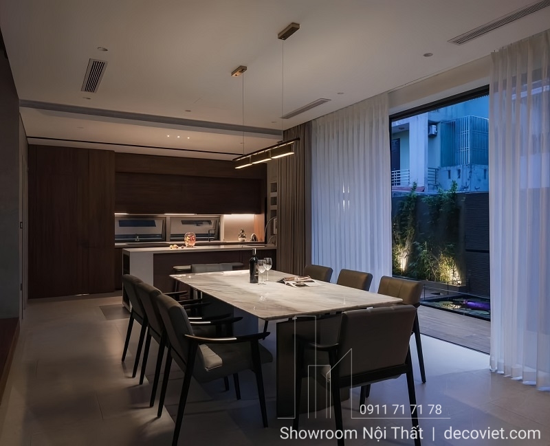 Bộ Bàn Ăn Mặt Đá 8 Ghế 2075S