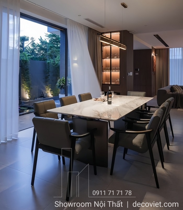 Bộ Bàn Ăn Mặt Đá 8 Ghế 2075S