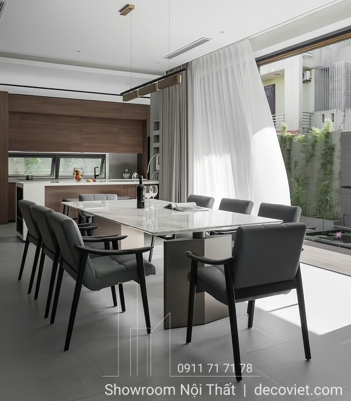 Bộ Bàn Ăn Mặt Đá 8 Ghế 2075S