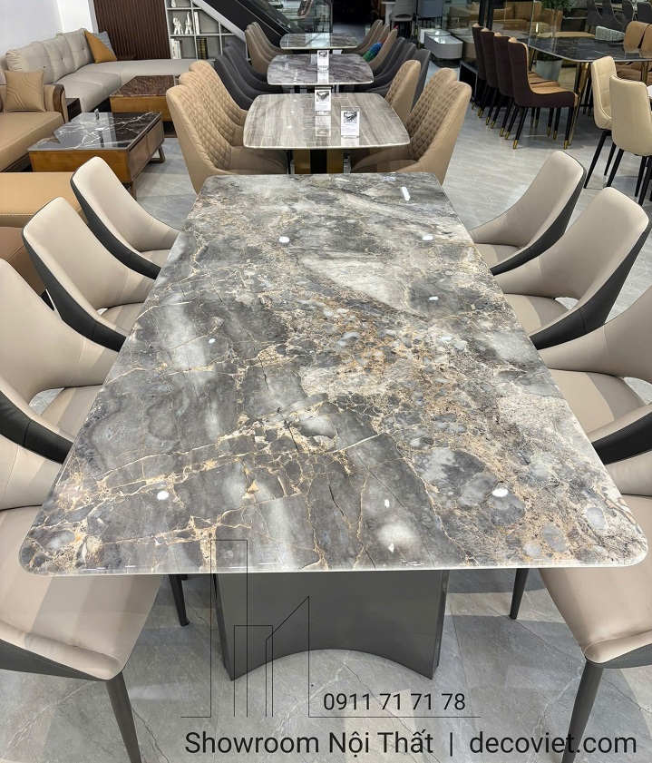 Bộ Bàn Ăn Mặt Đá 8 Ghế Cao Cấp 2714S
