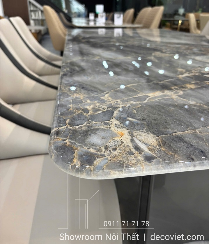 Bộ Bàn Ăn Mặt Đá 8 Ghế Cao Cấp 2714S