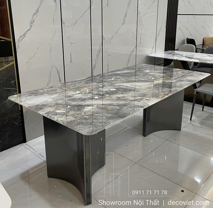Bộ Bàn Ăn Mặt Đá 8 Ghế Cao Cấp 2714S