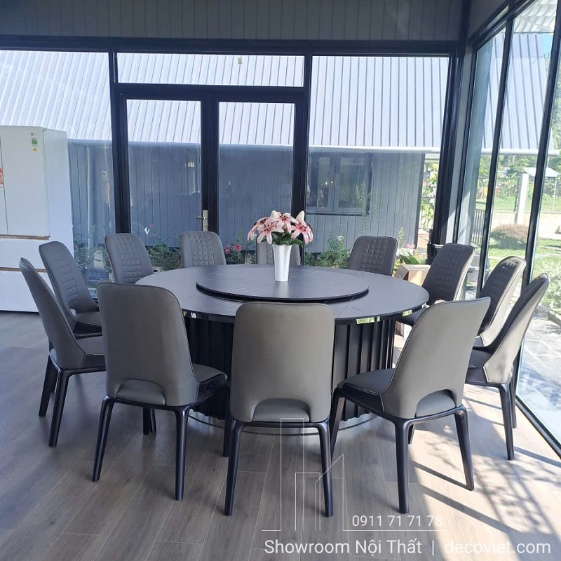 Bộ Bàn Ăn Tròn 2m 12 Ghế 2838S