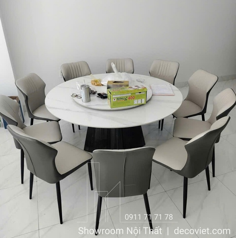 Bộ Bàn Ăn Tròn Xoay 1.6m 10 Ghế 2699S