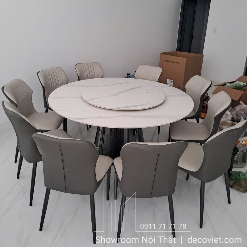 Bộ Bàn Ăn Tròn Xoay 1.6m 10 Ghế 2699S