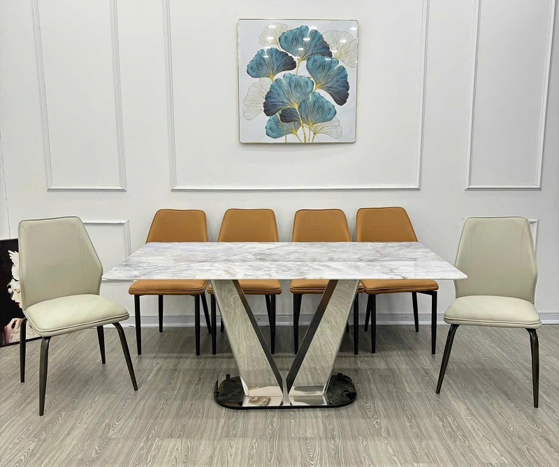 Bộ Bàn Ghế Ăn Mặt Đá 6 Người 2671S