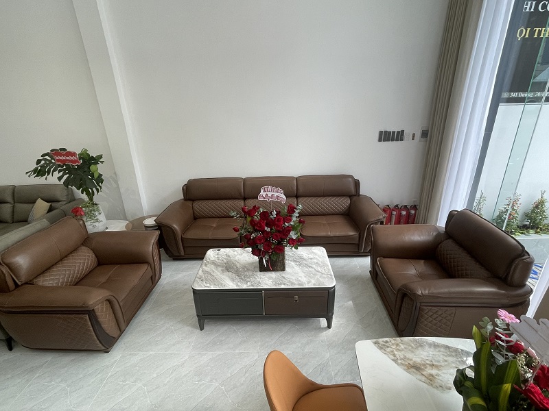 Bộ Sofa Da Bò Thật 3 1 1 Hiện Đại 1012T
