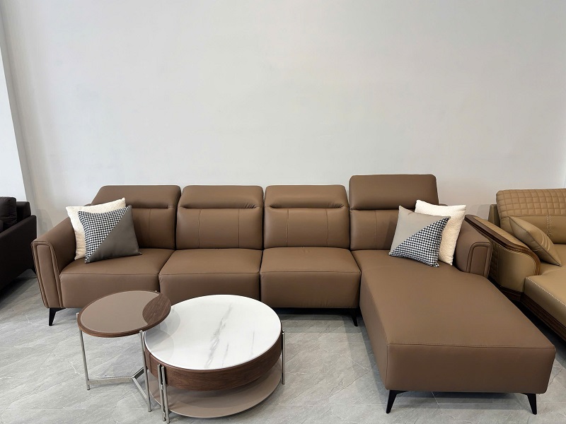 Ghế Sofa Da Bò Chữ L Cao Cấp 1018T