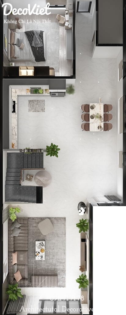 Thiết Kế Nội Thất Nhà Đẹp 1 Phòng Ngủ Tại Bình Định