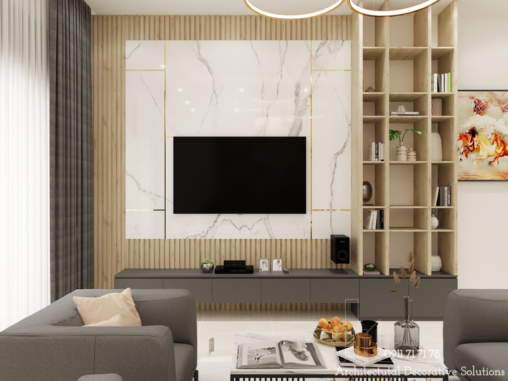 Thiết kế nội thất phòng khách - bếp đẹp sang trọng năm 2022