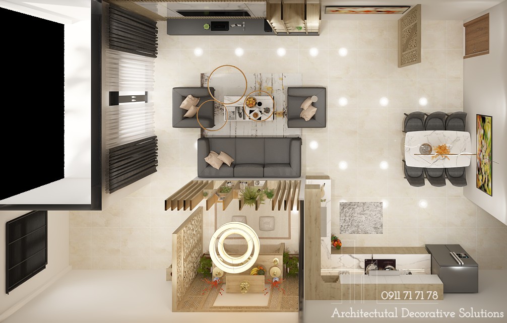 Thiết kế nội thất phòng khách - bếp đẹp sang trọng năm 2022