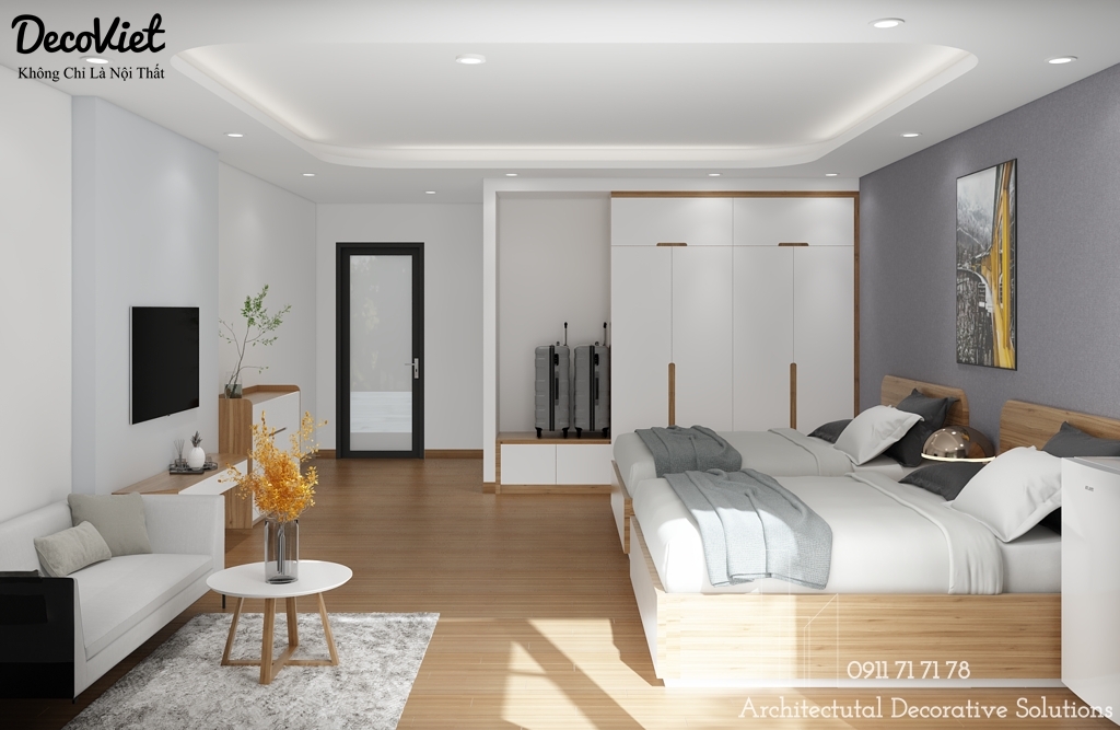Phối Cảnh 3D Nội Thất Khách Sạn - Homestay Hiện Đại