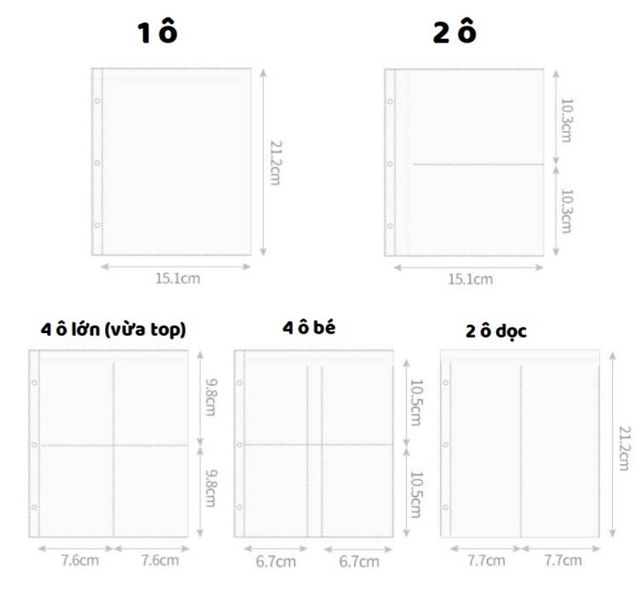 Trang lẻ đựng ảnh A5 3 còng - Sheet pp thường A5 3 còng