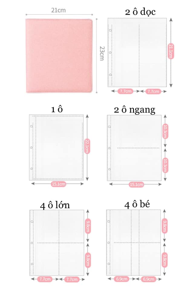 Sổ đựng ảnh ba còng A5 cán nhũ - Binder A5 PY cán nhũ