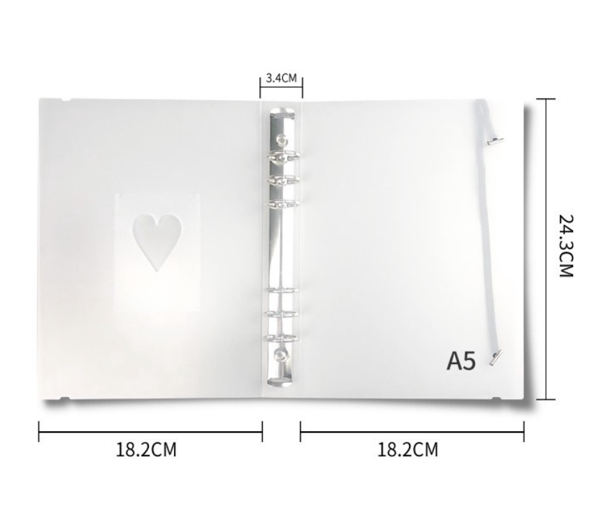 Sổ đựng ảnh còng A5 - Binder A5 trái tim