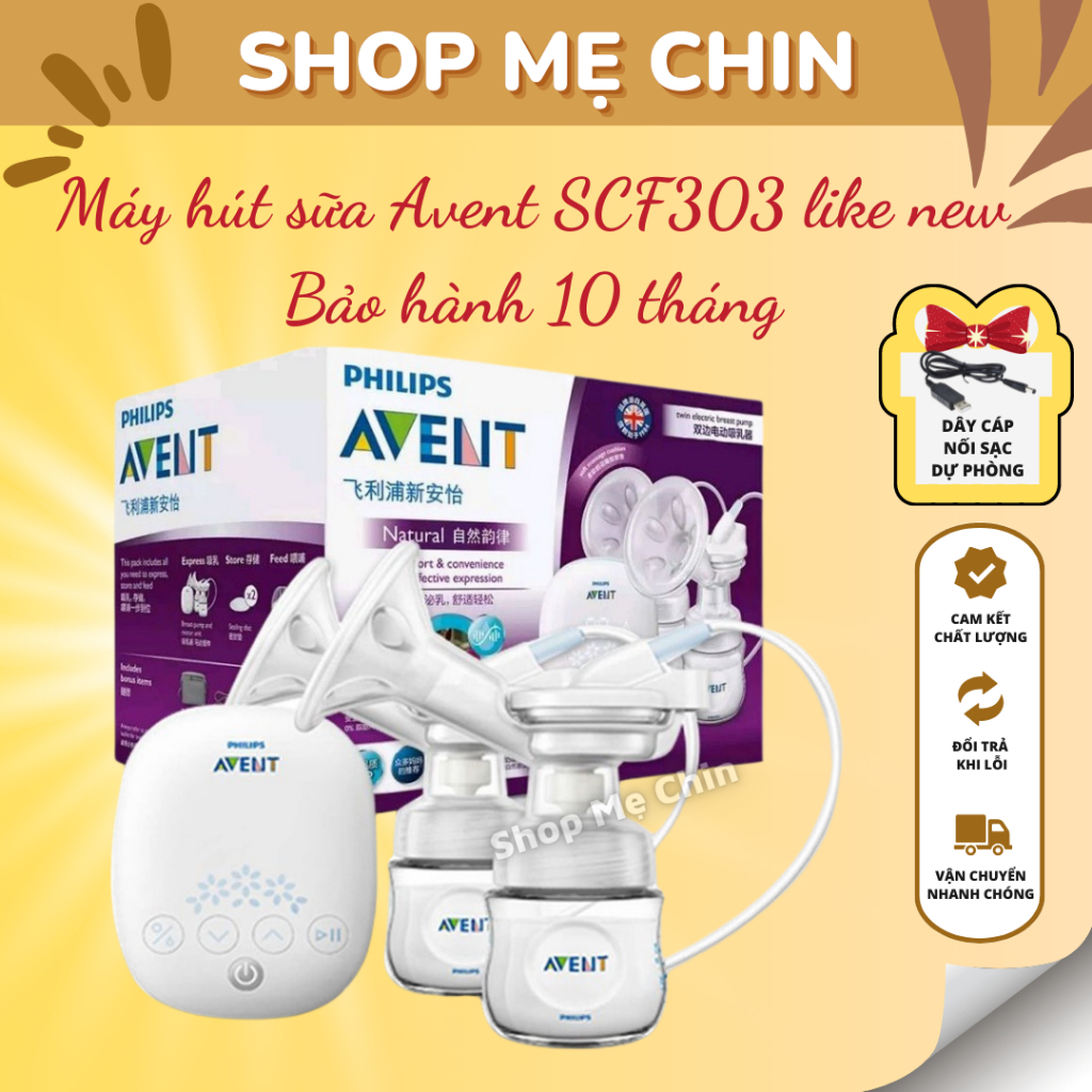 Máy hút sữa avent hoa tuyết điện đôi SCF303