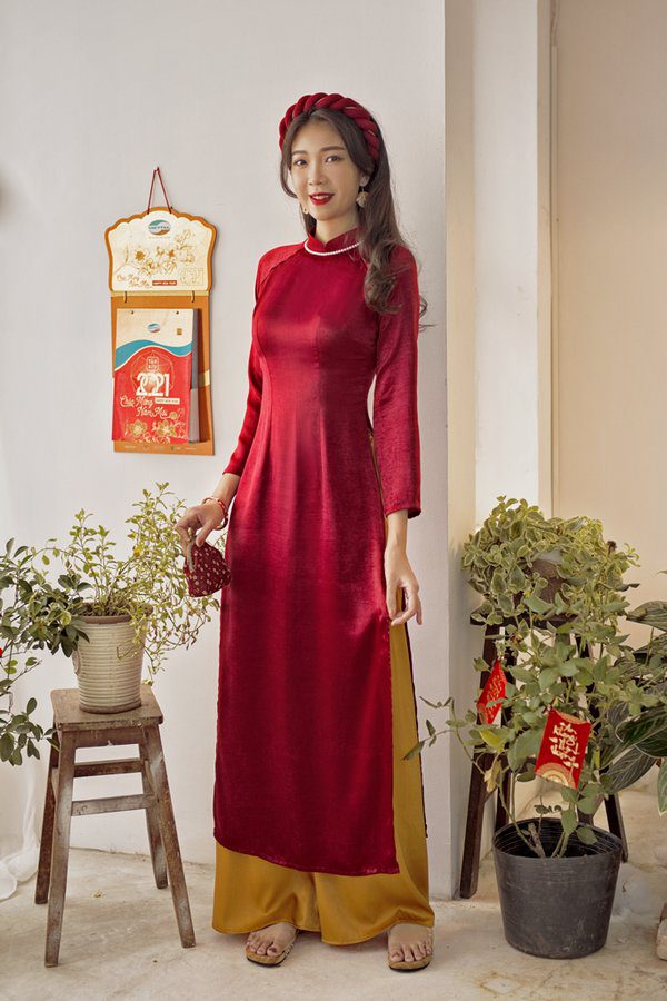 Áo dài nhung