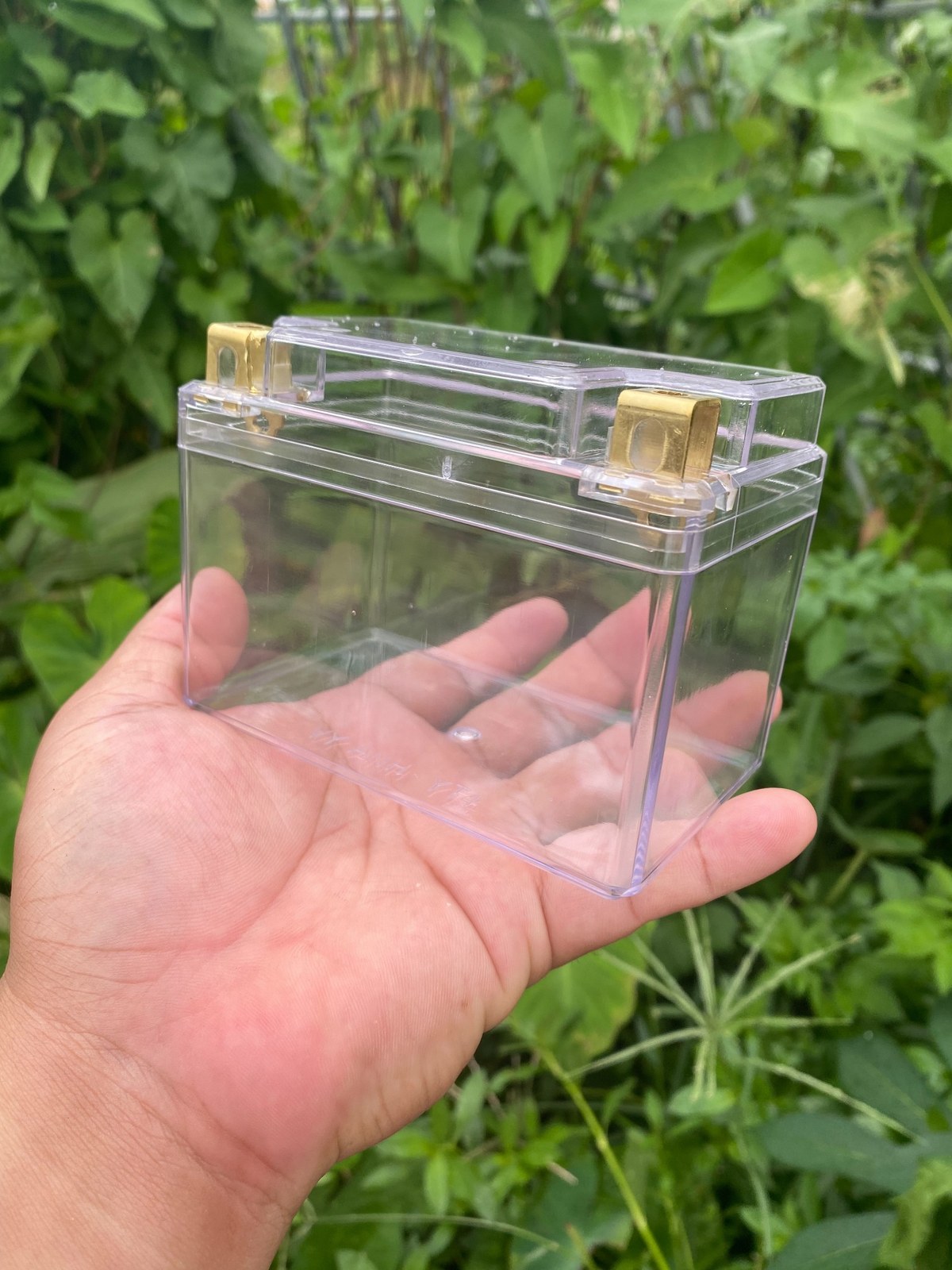 Vỏ bình acquy xe máy YT4 nhựa ABS chống cháy trong suốt