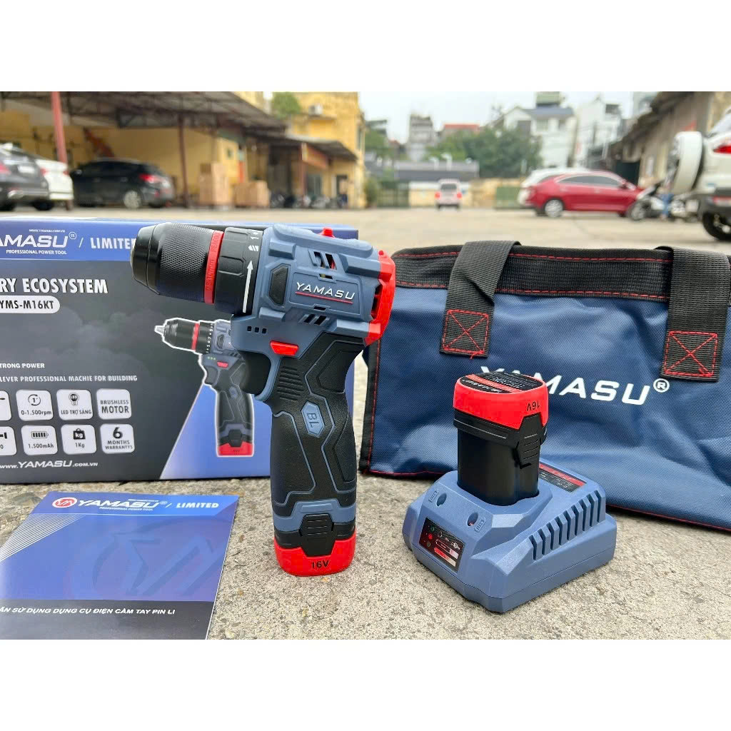 Máy khoan Pin YAMASU 16v YMS-M16KT động cơ không chổi than