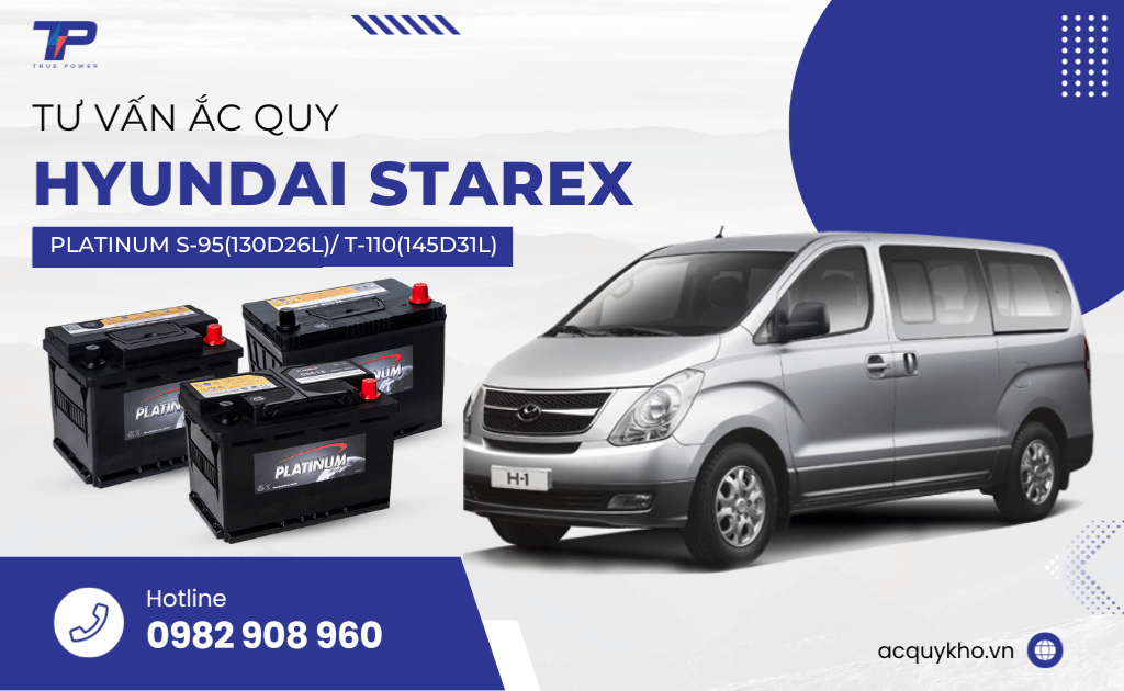 Tư vấn ắc quy xe Hyundai Starex: Bảng giá và thông số kỹ thuật